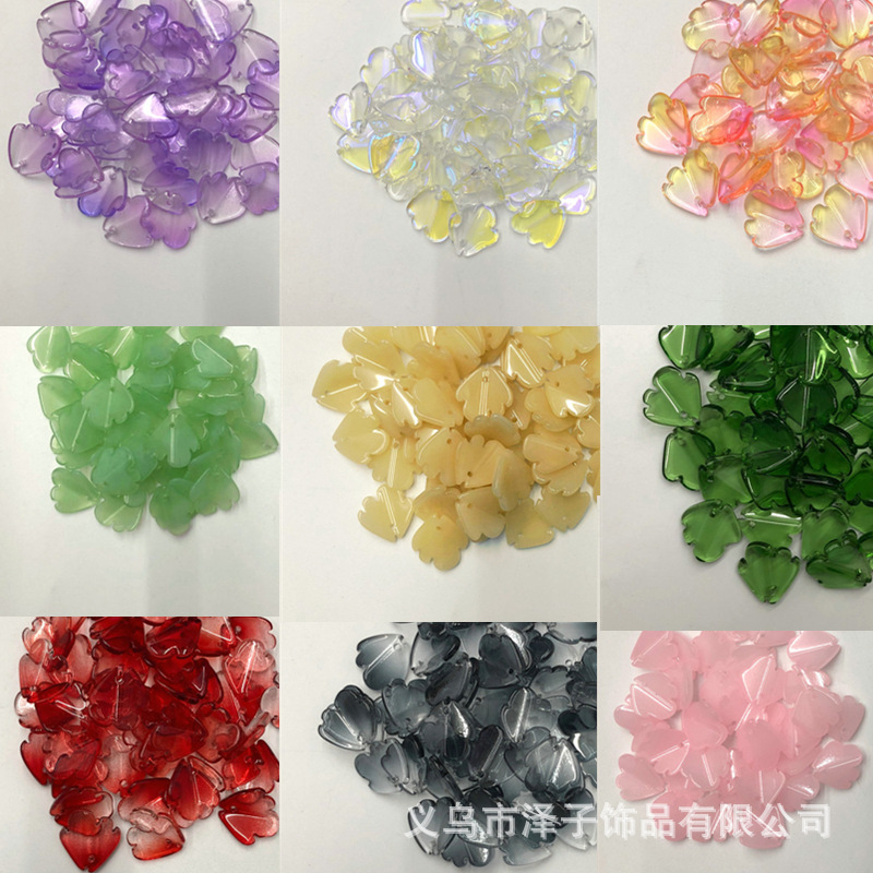 捷克琉璃 15*16mm牡丹小飞鱼水晶花瓣 diy古风发簪饰品材料配件|ru