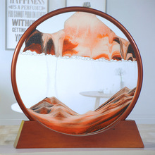 爆款3d动景艺术流沙画简约抽象玻璃工艺品沙漏创意礼品摆件可定制