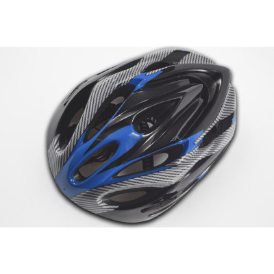Split helmet blue carbon fiber pattern