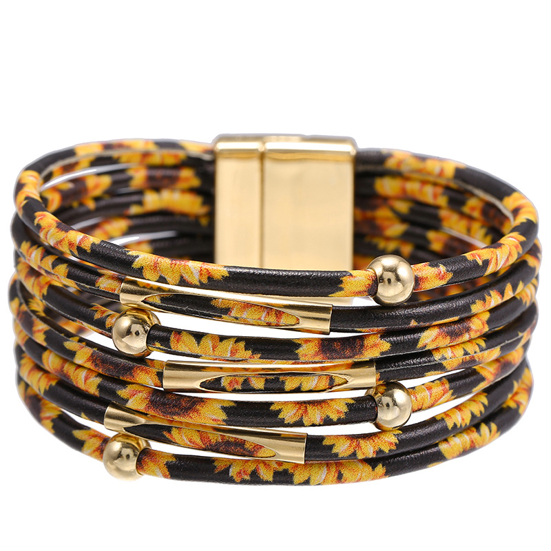 Retro Leopard Pu Leather Women's Bracelets display picture 1