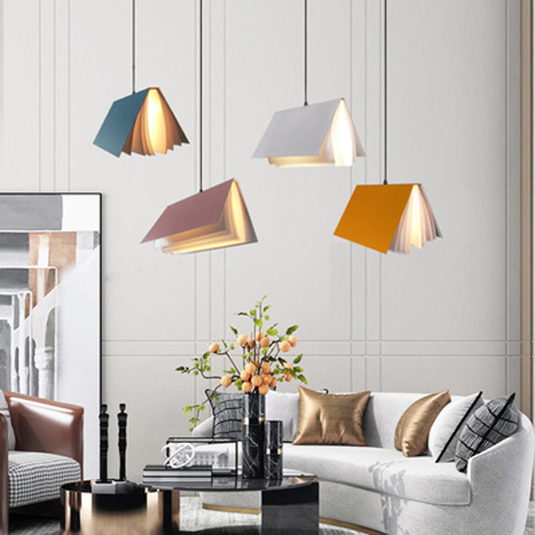 Macaron creative book shape chandelier library book bar bookstore decoration personalized art simple chandelier