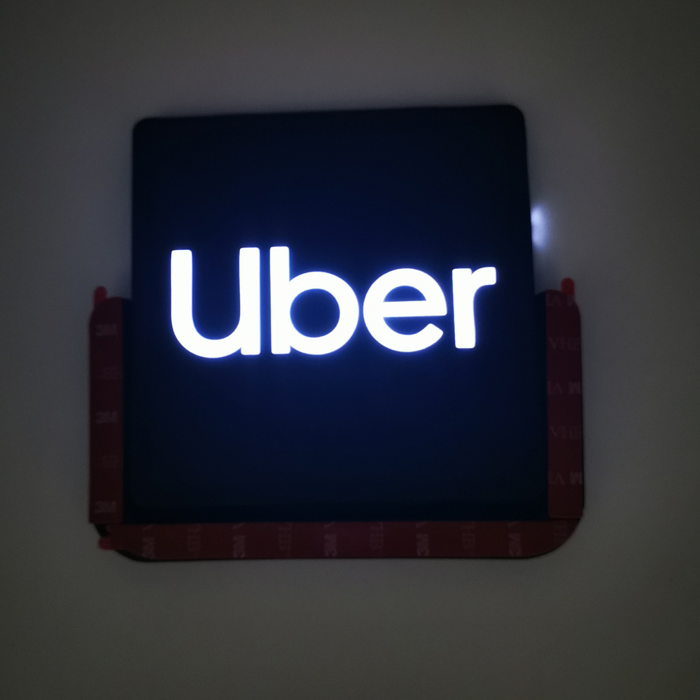 跨境专供LED发光Uber灯车身贴可充电锂电池汽车用品外贸创意新品