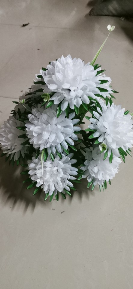 15 flores de crisantemo en maceta de flores de seda Qingming flores de flores eternas