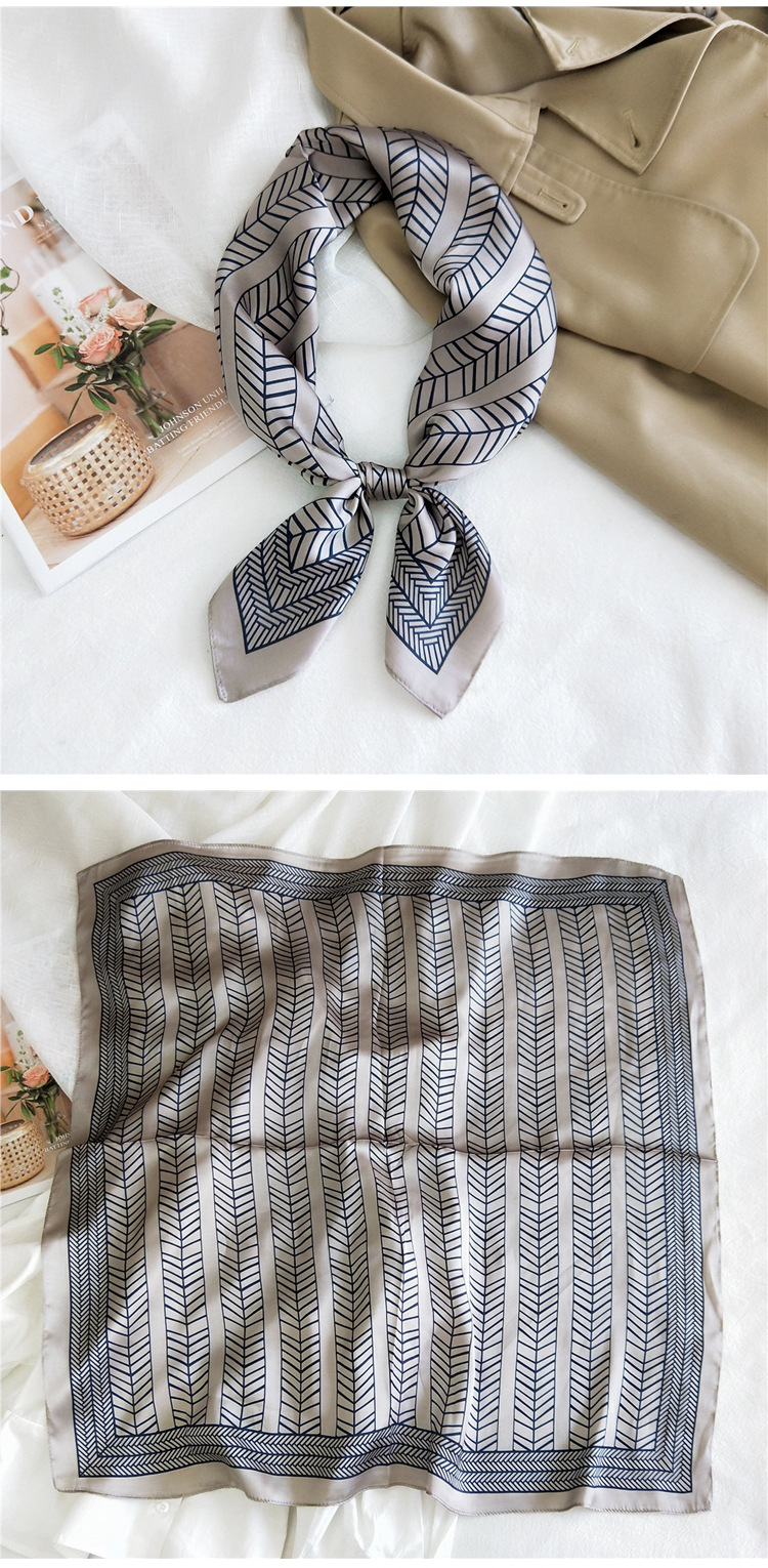Small Square Silk Fashion Scarf display picture 2