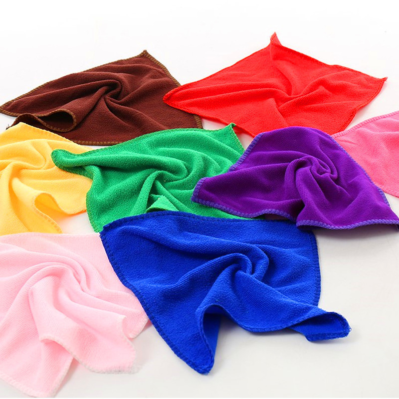 Microfiber small square towel 25*25 car towel absorbent towel kitchen cleaning towel Taobao promotional gifts