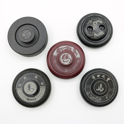 student 4 inch With cover Inkstone Calligraphy Training A sea of ​​ink circular A sea of ​​ink Rib Inkstone