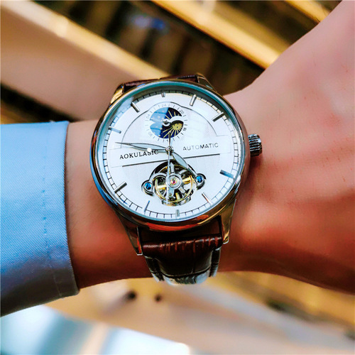 Automatic Men's Watch with Waterproof Strap - Augulas Mechanical Watch, New Leisure Sports Watch, One Piece Shipping