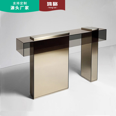 轻奢不锈钢玄关桌子现代简约入户端景玄关台客厅靠墙窄装饰玄关柜