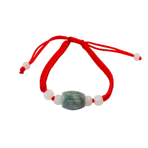 Jadeite jade red rope bracelet zodiac animal year Panguishu lucky money attracting treasure stall hand-woven accessory decoration