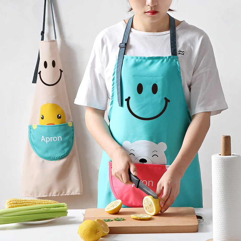 Lindo estilo coreano japonés delantal anti-fouling cocina doméstica cocina hogar cintura ropa de trabajo de moda de las mujeres logotipo personalizado