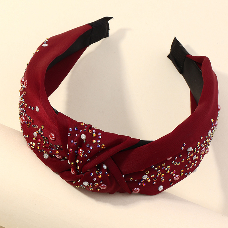 Korean  New Wide-brimmed Solid Color Fabric Headband display picture 8