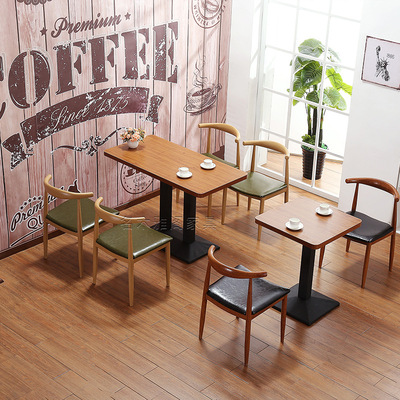 公司食堂桌椅組合餐飲飯店主題甜品奶茶店餐廳快餐店小吃店餐桌椅