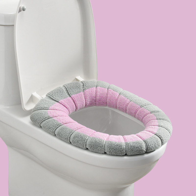 Polyester fiber Toilet seat Toilet mat Toilet seat thickening Pumpkin type Live network 2 yuan Stall currency ins