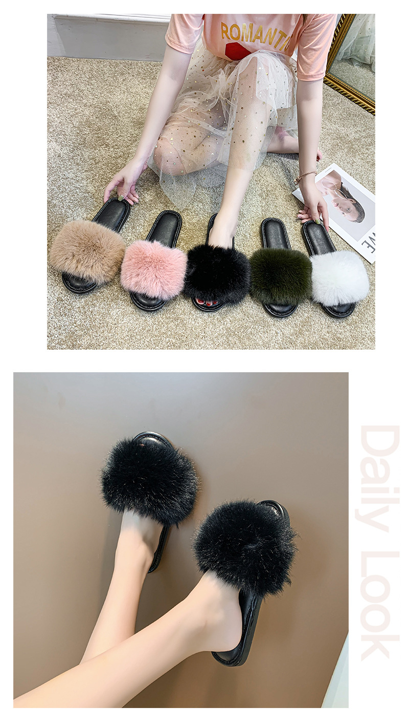 New fashion women s soft-soled flat-heeled plush slippers  NSPE11159