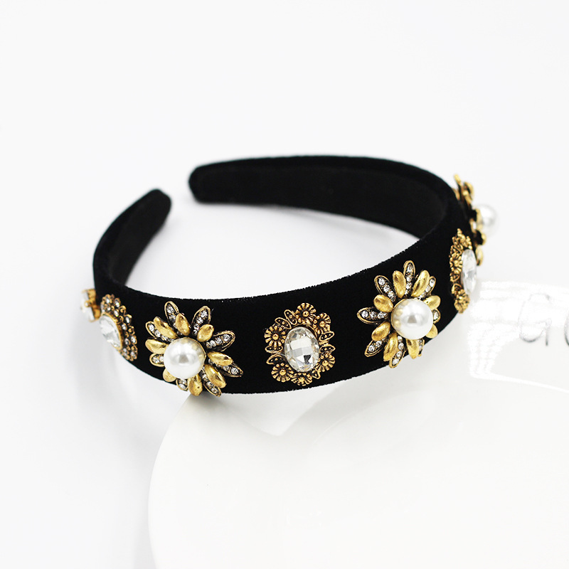 Baroque Flannel Fashion Metal Flower  Personality Headband display picture 4