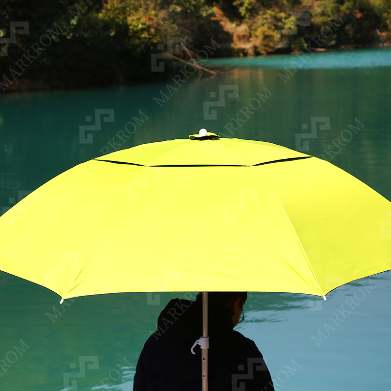 现货批发2米防风透气钓鱼伞全玻纤伞骨铝合金中棒万向转向钓鱼伞|ru