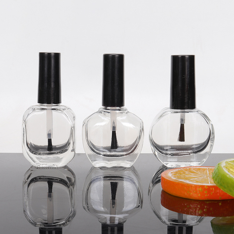 Botellas Vidrio para Esmalte 5–15 ml — Con Brocha (Transparente)