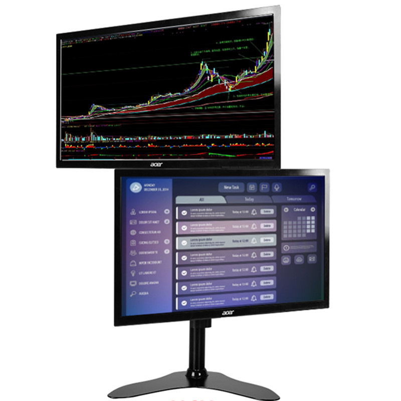 桌面摆放多屏显示器支架上下双屏液晶电脑支架万向旋转拼接17-27