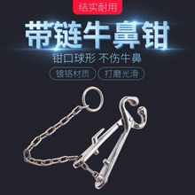 金属链式牛鼻钳带链牛鼻钳牛保定器 兽用绑定牵引器工具 养牛设备