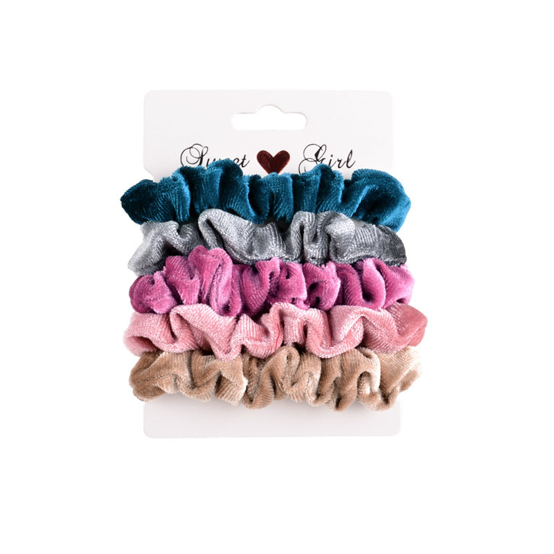 50g Weight Headwear Classification Festival Occasion Geometric Pattern Women'S Gender Fashion Style Purple, Red, Green, Blue, Gold Color Fashion Gold Velvet Printed Hair Scrunchies Set 2