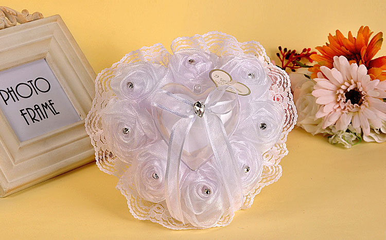 跨境新品欧美蕾丝玫瑰蝴蝶结戒枕新娘婚礼钻石爱心戒托戒指盒批发详情图10