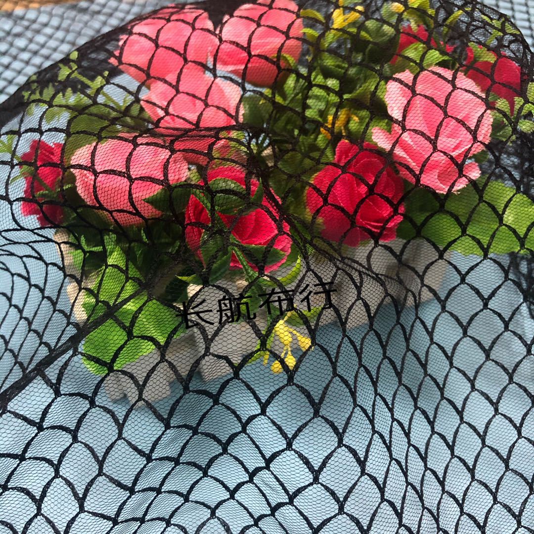 锦纶波浪网纱 菱形格 提花 玩具服装连衣裙玩具箱包DIY面料