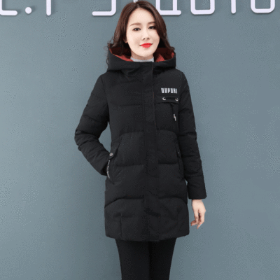 冬季新款韩版修身时尚棉服中长款棉袄外套 2020新款女士棉服