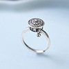 Retro ring, one bead bracelet suitable for men and women, silver 925 sample, 925 sample silver