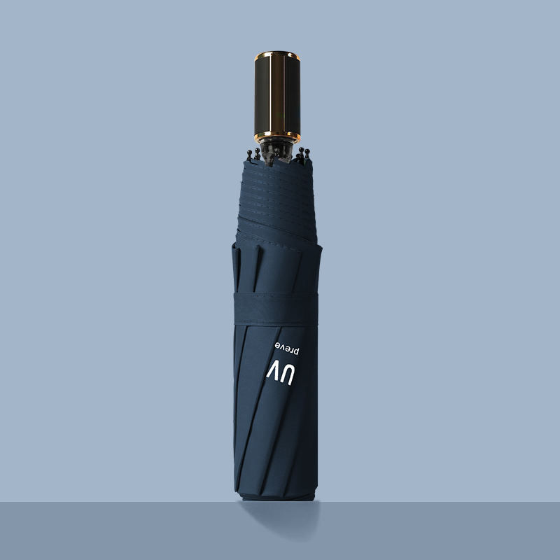 紺-8骨黒ゴム九合板晴雨傘