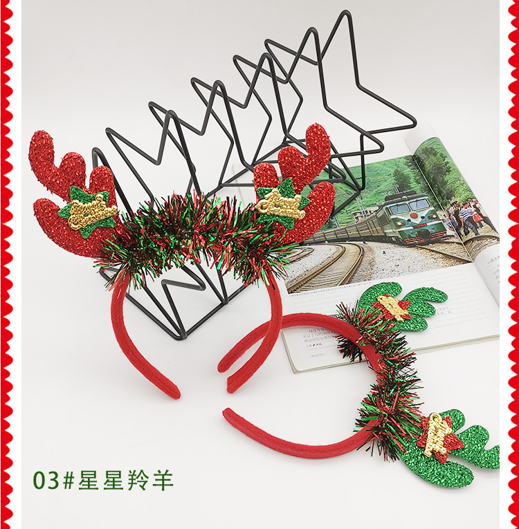 Christmas headbands, Christmas headwear decorations, hair accessories for children, girls, princesses, little girls, Christmas antler headbands for girls detail image 11