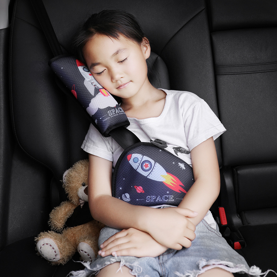 【批发代销】2020新款儿童安全带防勒脖调节固定器汽车用护肩套装|ms