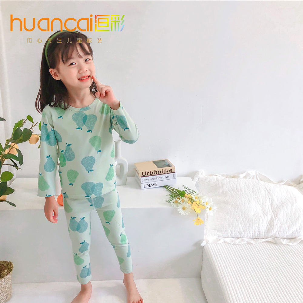 spring and autumn children Underwear set Korean Edition Lycra cotton T-shirts Children Long johns On behalf of