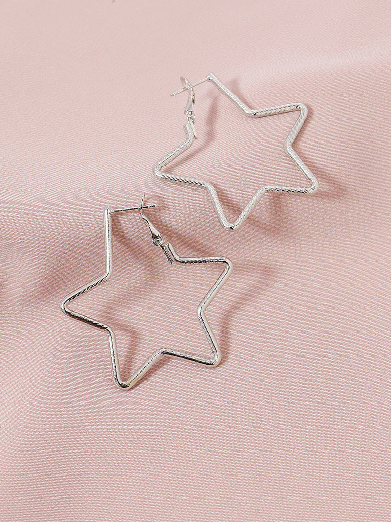 New Fashion Metal Five-pointed Star Hot-selling Alloy Earrings For Women display picture 6