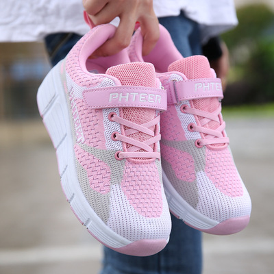 儿童暴走鞋跨境专供双轮滑轮鞋单轮变形鞋学生新款溜冰鞋男女轮鞋