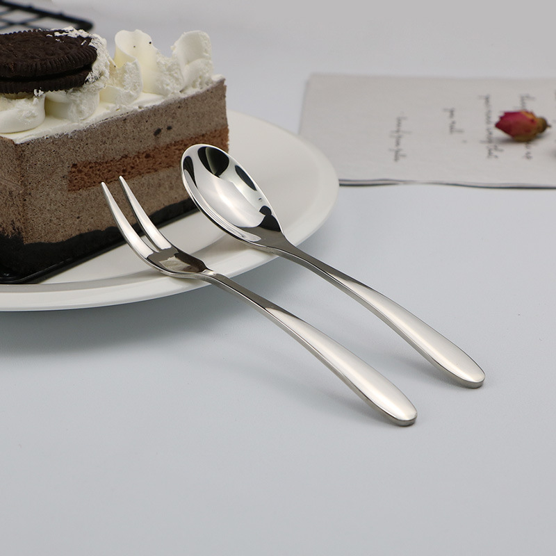 韓式304不鏽鋼水果叉甜品勺甜品叉兒童勺咖啡勺西餐勺水果簽湯勺
