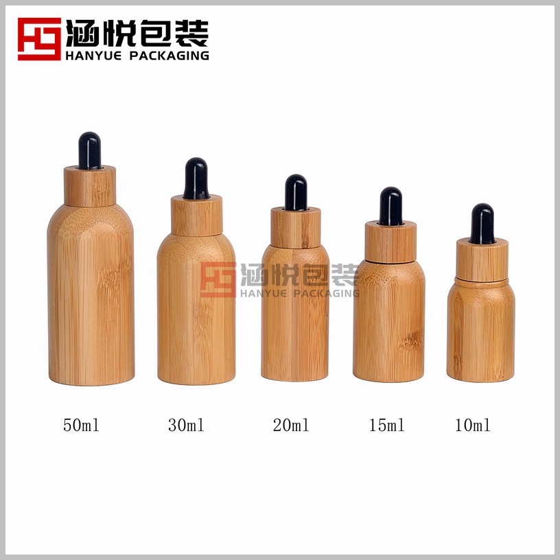 Botellas de bambú para envase cosmético, de 10ml, 15ml, 30ml, 50ml, 100ml, también para aceites esenciales.