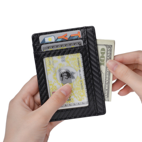 JINBAOLAI Amazon Anti-Magnetic RFID Card Holder for Men Genuine Leather Identity Card Case Gift Anti-Magnetic Card Holder Genuine Leather