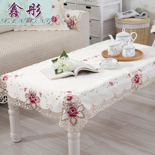 1017 European style country embroidered tablecloth chair cover, table flag, home coffee table cloth, export thick tablecloth dining cloth