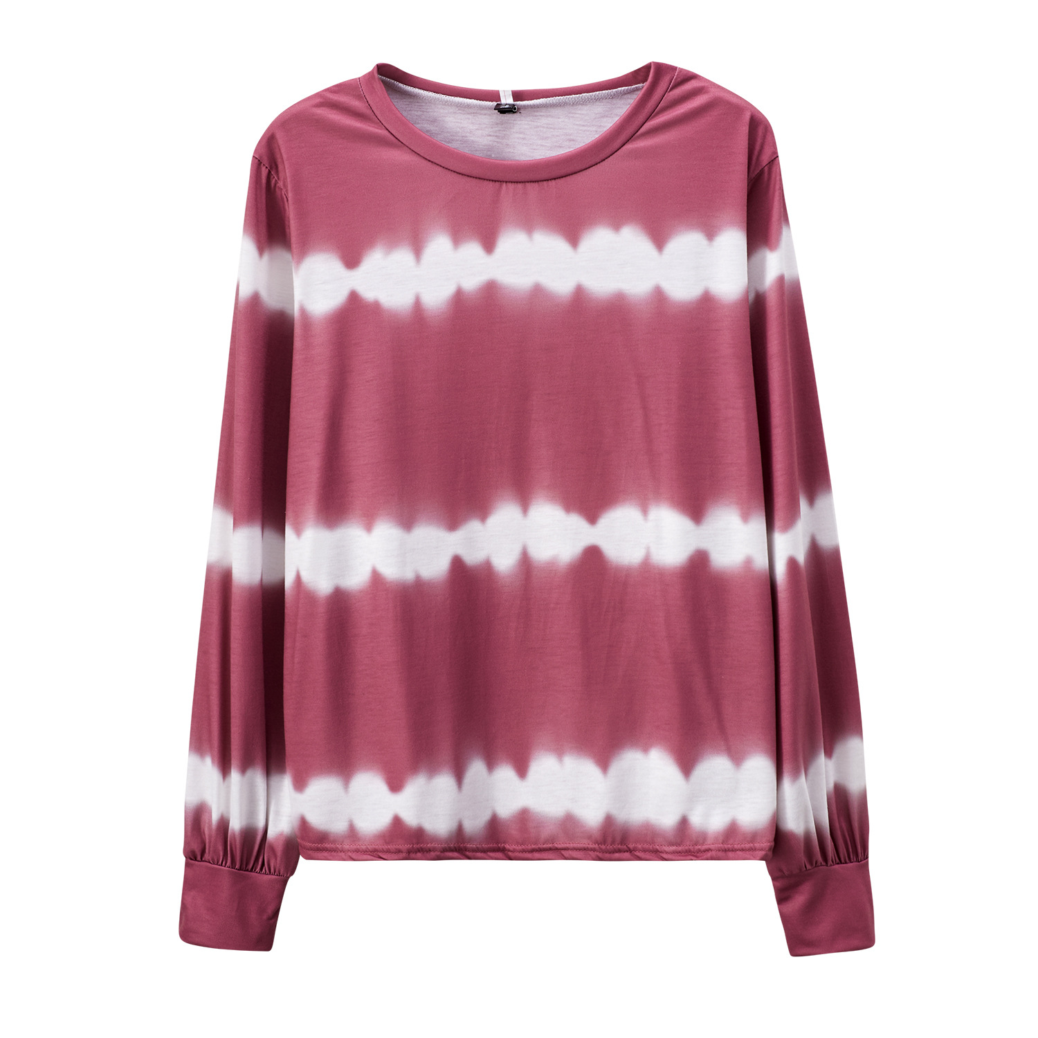 autumn new tie-dye stripe printing loose long-sleeved round neck long-sleeved sweater  NSYF830