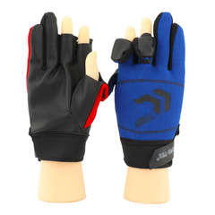 釣魚手套加絨手套禦寒手套漏三指手套戶外禦寒防滑冬釣用品