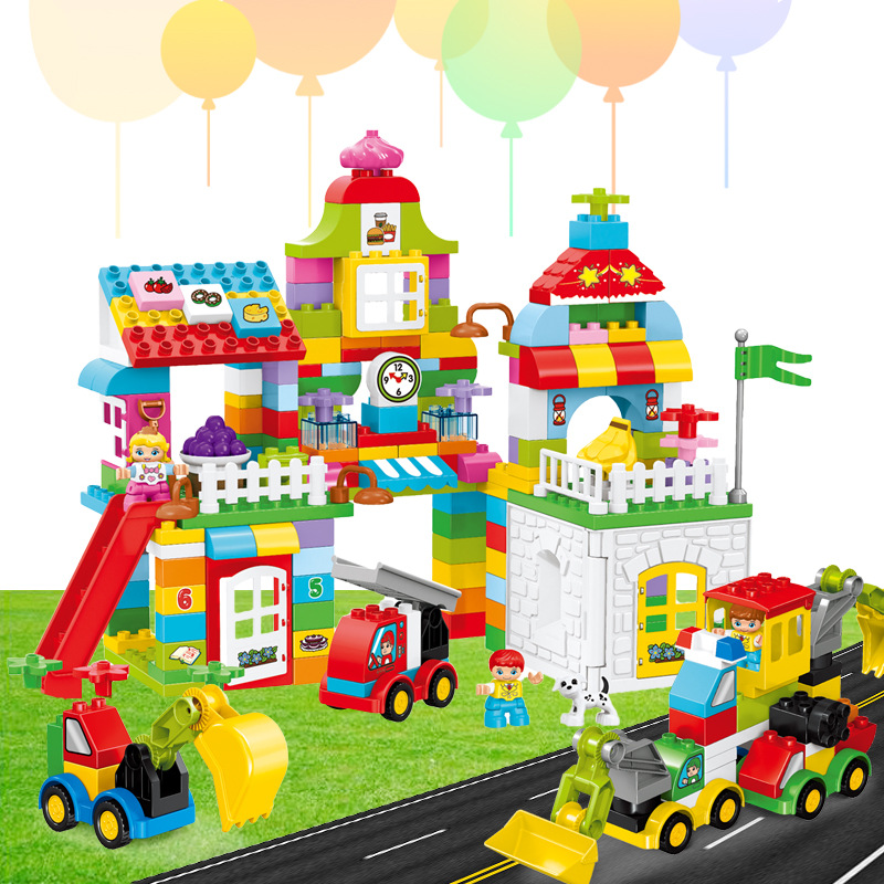 children Building blocks Toys compatible grain Assemble robot Blocks table 0-1-2-3 Old baby puzzle