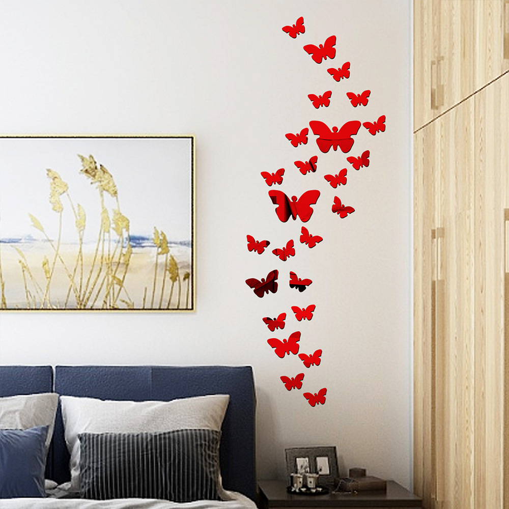 New Colorful Butterfly Flying Acrylic Mirror Wall Stickers display picture 11