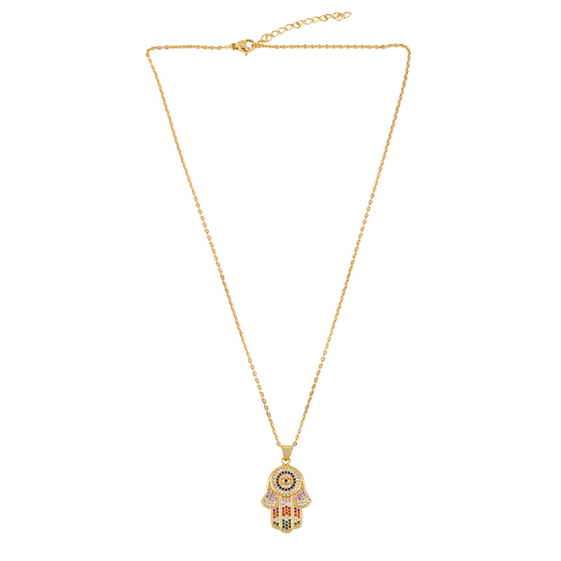 Fashion cheap jewelryNew AccessoriesFatima Hand Necklace Eye Micro Inlaid Zircon Necklace