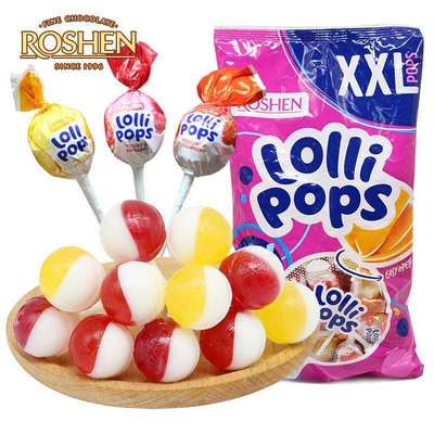 烏克蘭進口俄羅斯食品如勝酸乳味雙色棒棒糖1000g/袋  休閑零食