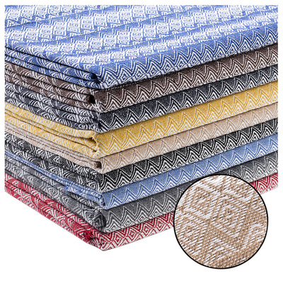 新款 棉麻条纹布料色织提花面料麻布家纺箱包鞋材手袋抱枕礼盒布|ms