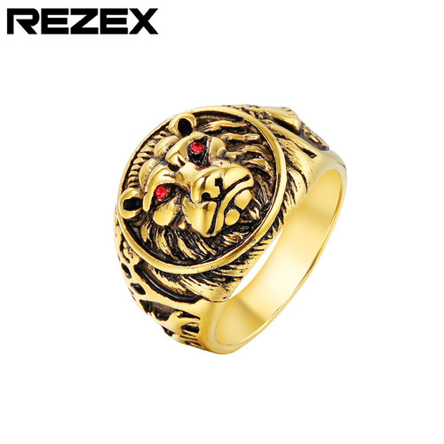 R0766-NK02 European & American-style Vintage Lion Head Men's Titanium Steel Ring — Wholesale Foreign Trade Accessories