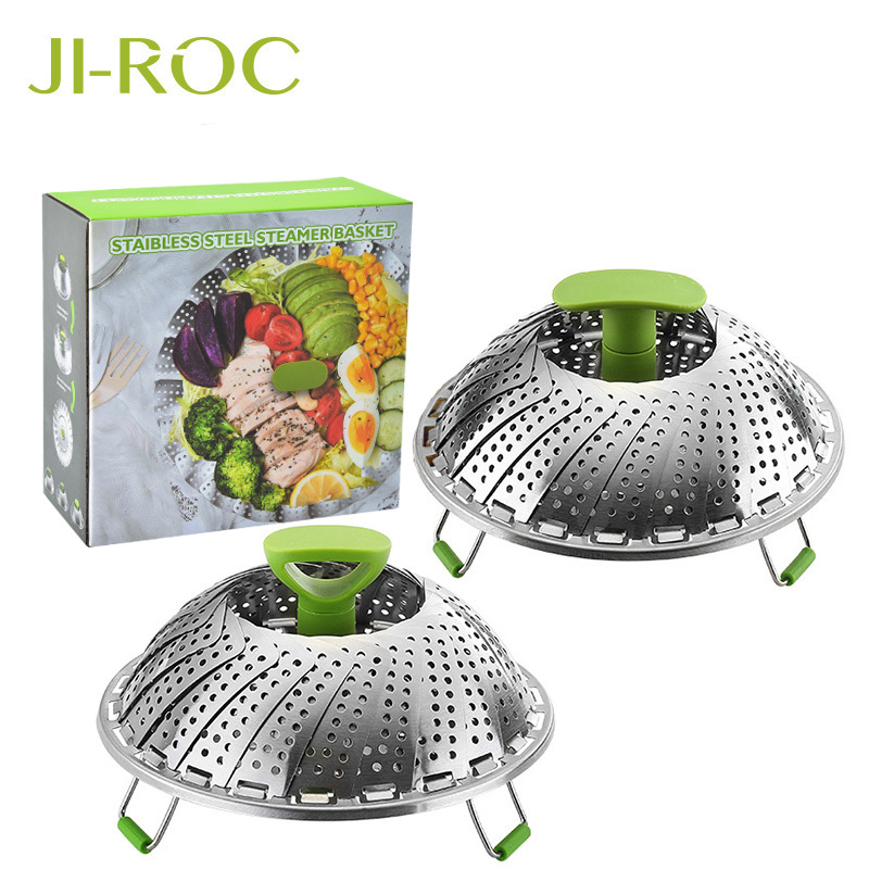 11 9 inch Amazon Stainless steel Telescoping fold steamer Steamed buns Lotus steamer Stainless steel Leach basket wholesale
