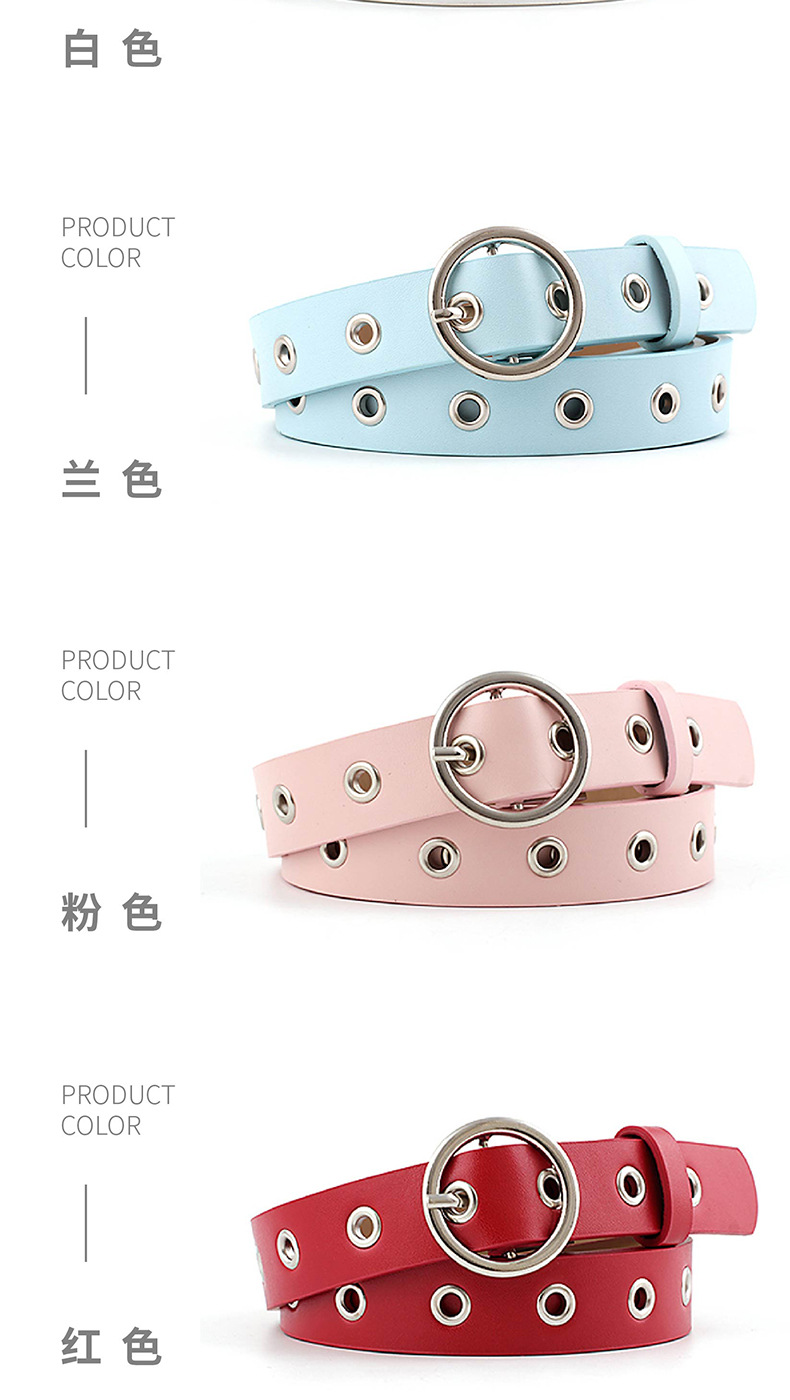 Korean Fashion Hollow Corn Eye Belt Ladies Fashion Round Buckle Decoration Denim Shorts Casual Pants Belt Pierced Eye Belt Nihaojewelry Wholesale display picture 4