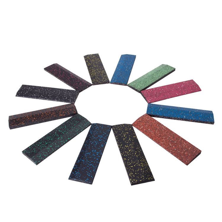 健身房橡胶减震地垫收边条锁扣健身地垫包边条私教橡胶地垫边条