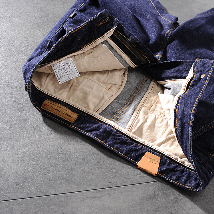 D. STRANIK autumn/winter American heavy texture blue dyed men's jeans young men's trousers DS1275 36